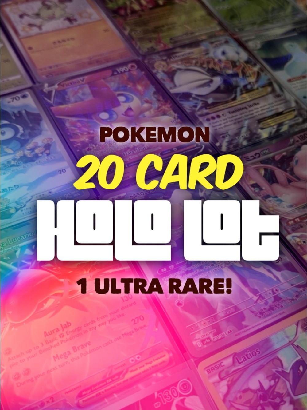 20 HOLO including 1 ULTRA RARE V/EX/FA, etc) Pokemon card Bulk Lot READ